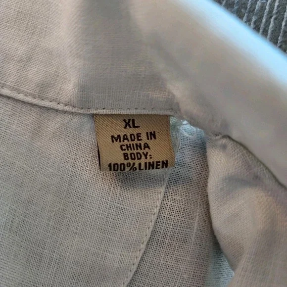 Tommy Bahama‎ Linen Shirt Men XL Embroidered Logo Map Resortwear Cruise Vacation - Picture 9 of 16